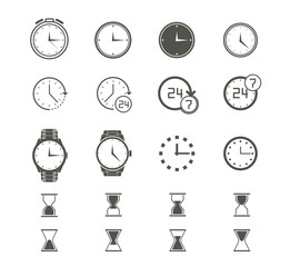 Clock icons set.