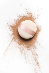 Facial loose powder and puff