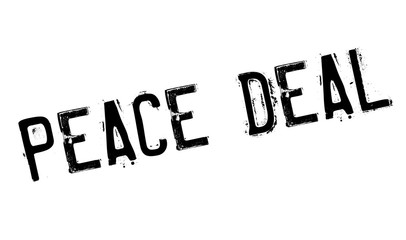Peace Deal rubber stamp. Grunge design with dust scratches. Effects can be easily removed for a clean, crisp look. Color is easily changed.
