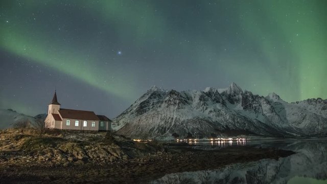 Polralichter auf den Lofoten 