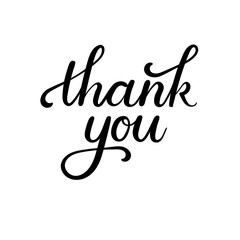 Thank You Hand Lettering Card. Modern Calligraphy. Vector Illustration.
