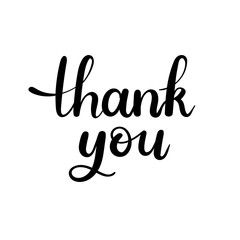 Thank You Hand Lettering Card. Modern Calligraphy. Vector Illustration.