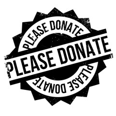 Please Donate rubber stamp. Grunge design with dust scratches. Effects can be easily removed for a clean, crisp look. Color is easily changed.