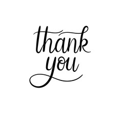 Thank You Hand Lettering Card. Modern Calligraphy. Vector Illustration.