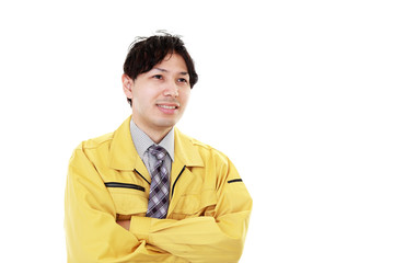 笑顔の労働者
