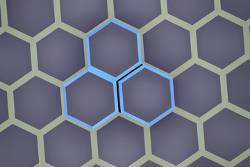 Obraz premium 3D rednering of abstract hexagon background