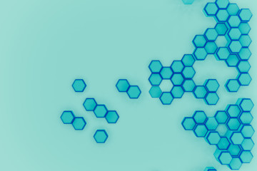 3D rednering of abstract hexagon background