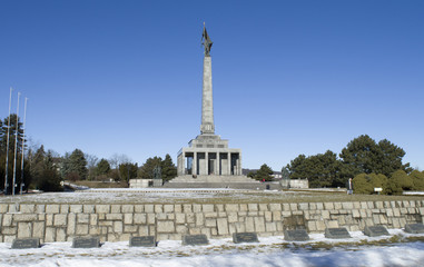Fototapeta na wymiar Bratislava, the Slavin, memorial monument of world war II