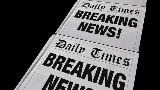 Breaking News Spinning Newspaper Headline 3d Animation