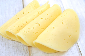 Stack of thin cheese pieces