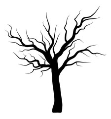 bare tree silhouette vector symbol icon design.