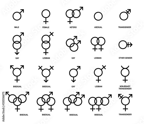 Vector Outlines Icons Of Gender Symbols Wall Mural Wallpaper Murals Meon04 Vector Outlines Icons Of Gender Symbols Wall Mural Wallpaper Murals Meon04