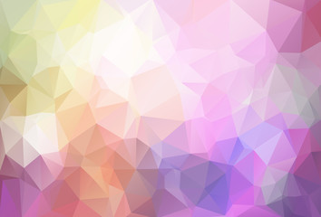 Abstract low poly background. Pattern of triangles. Polygonal design. Stretching to the black. Pink, yellow, white. All colors of the rainbow. Raster copy - obrazy, fototapety, plakaty