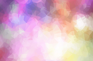 Fototapeta premium Abstract low poly background. Pattern of triangles. Polygonal design. Stretching to the black. Pink, yellow, white. All colors of the rainbow. Raster copy