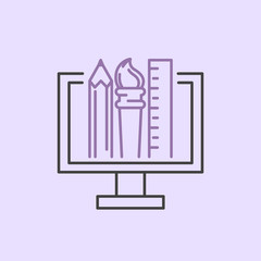 art icon vector illustration design linear artistic ink pictogram button crafts graphic collection thin symbol icon web line flat paint isolated