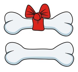 Dog bone with bow tie vector illustration