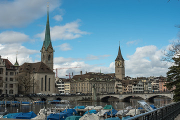 Obraz premium Landscape of Historic Zurich center