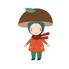 Cute little gnome mushroom. for children design.