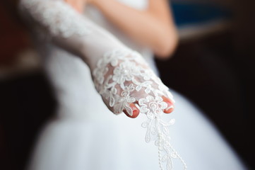 Bride wedding details - bride gloves