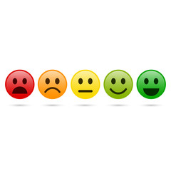Emoticon evaluation icon, feedback icon. Vector.