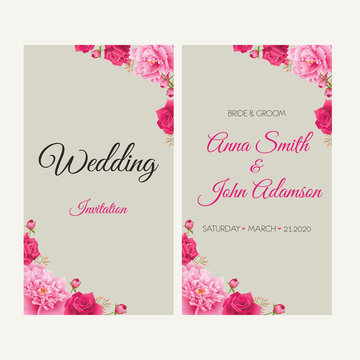 Wedding invitation, thank you card, save the date cards. EPS 10