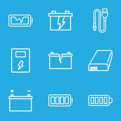 Set of 9 charger outline icons