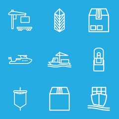 Set of 9 ship outline icons