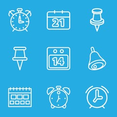 Set of 9 reminder outline icons