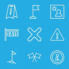 Set of 9 mark outline icons