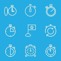Set of 9 finish outline icons