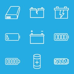 Set of 9 alkaline outline icons