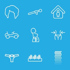 Set of 9 young outline icons