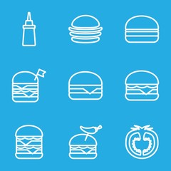 Set of 9 tomato outline icons