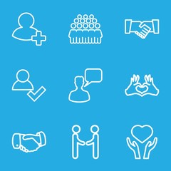 Set of 9 friendship outline icons