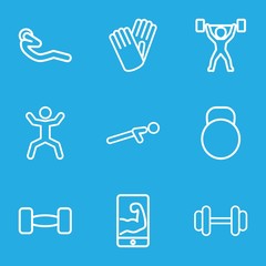 Set of 9 fit outline icons