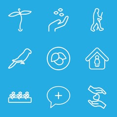 Set of 9 life outline icons