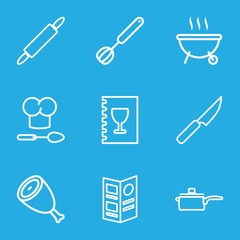 Set of 9 cook outline icons