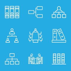 Set of 9 organization outline icons