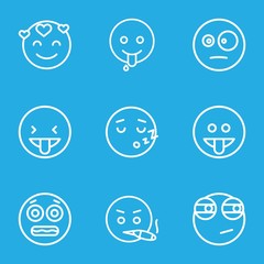 Set of 9 feeling outline icons