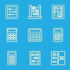Set of 9 accounting outline icons