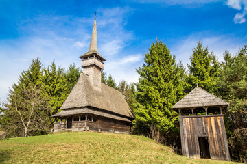 Fototapeta na wymiar Traditional wooden church in Maramures, Romania