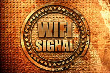 wifi signal, 3D rendering, metal text
