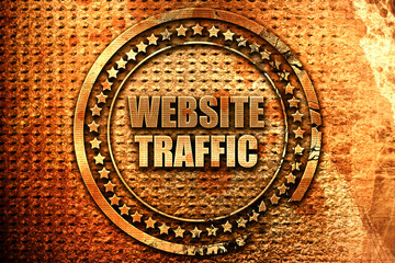 website traffic, 3D rendering, metal text