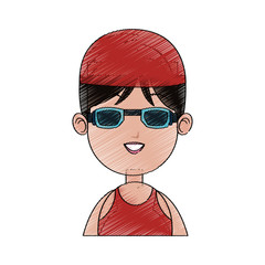 woman swimmer cartoon icon image vector illustration design 