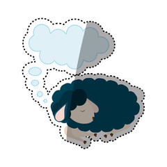 Sheep sleeping cartoon icon vector illustration graphic design