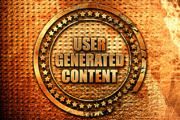 user generated content, 3D rendering, metal text