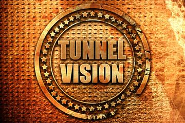 tunnel vision, 3D rendering, metal text