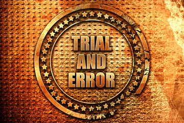 trial and error, 3D rendering, metal text