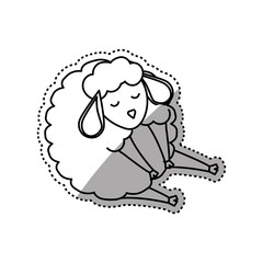 Sheep sleeping cartoon icon vector illustration graphic design