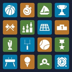 Set of 16 competition filled icons